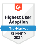 G2 Highest User Adoption Mid-Market Summer 2024